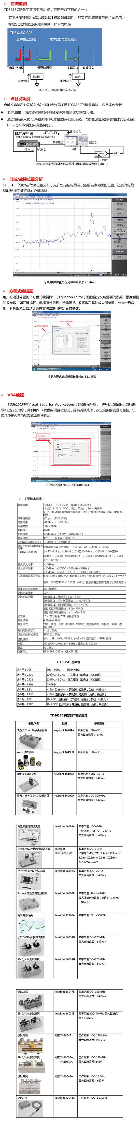 TD3615C矢量網絡分析儀測試與應用