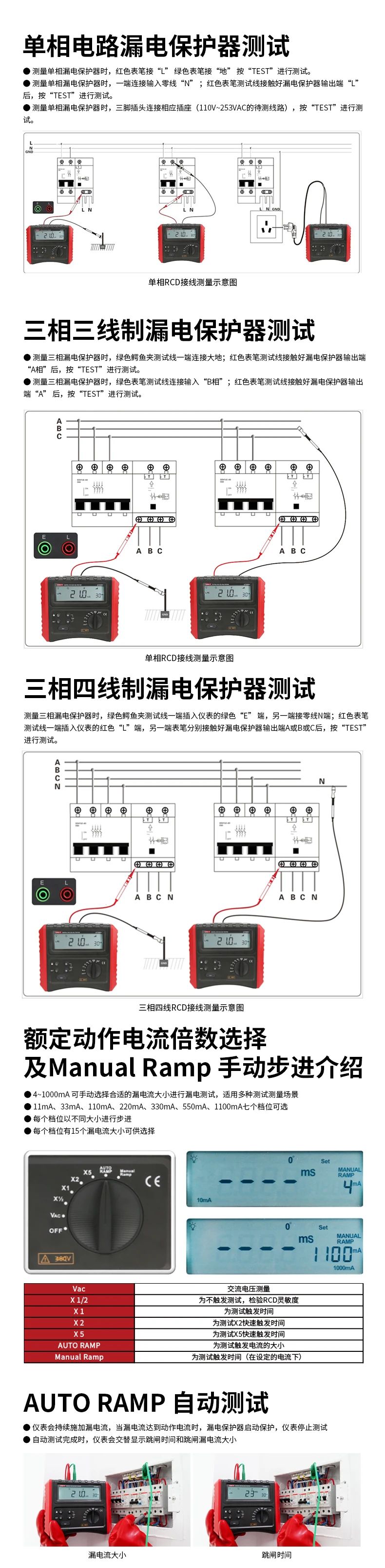 優(yōu)利德UT586+漏電開關(guān)測試儀